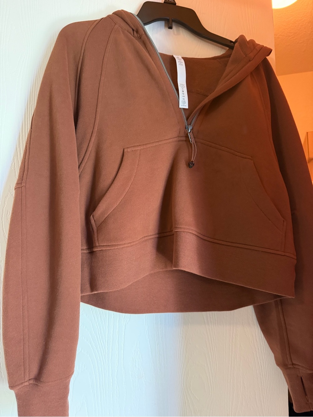 lululemon athletica Cropped Half-Zip Hoodie in Rust